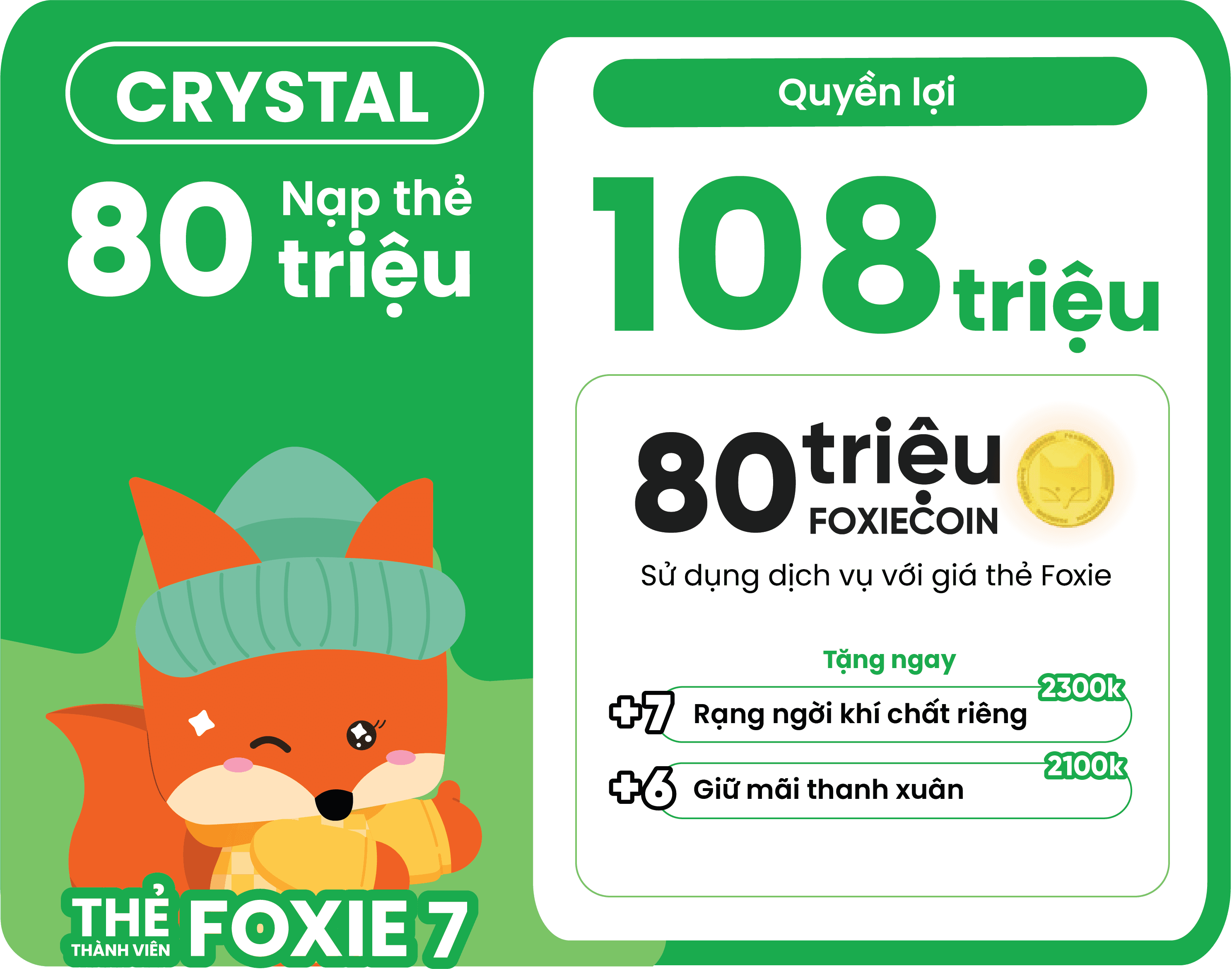 Foxie Crystal 80 triệu