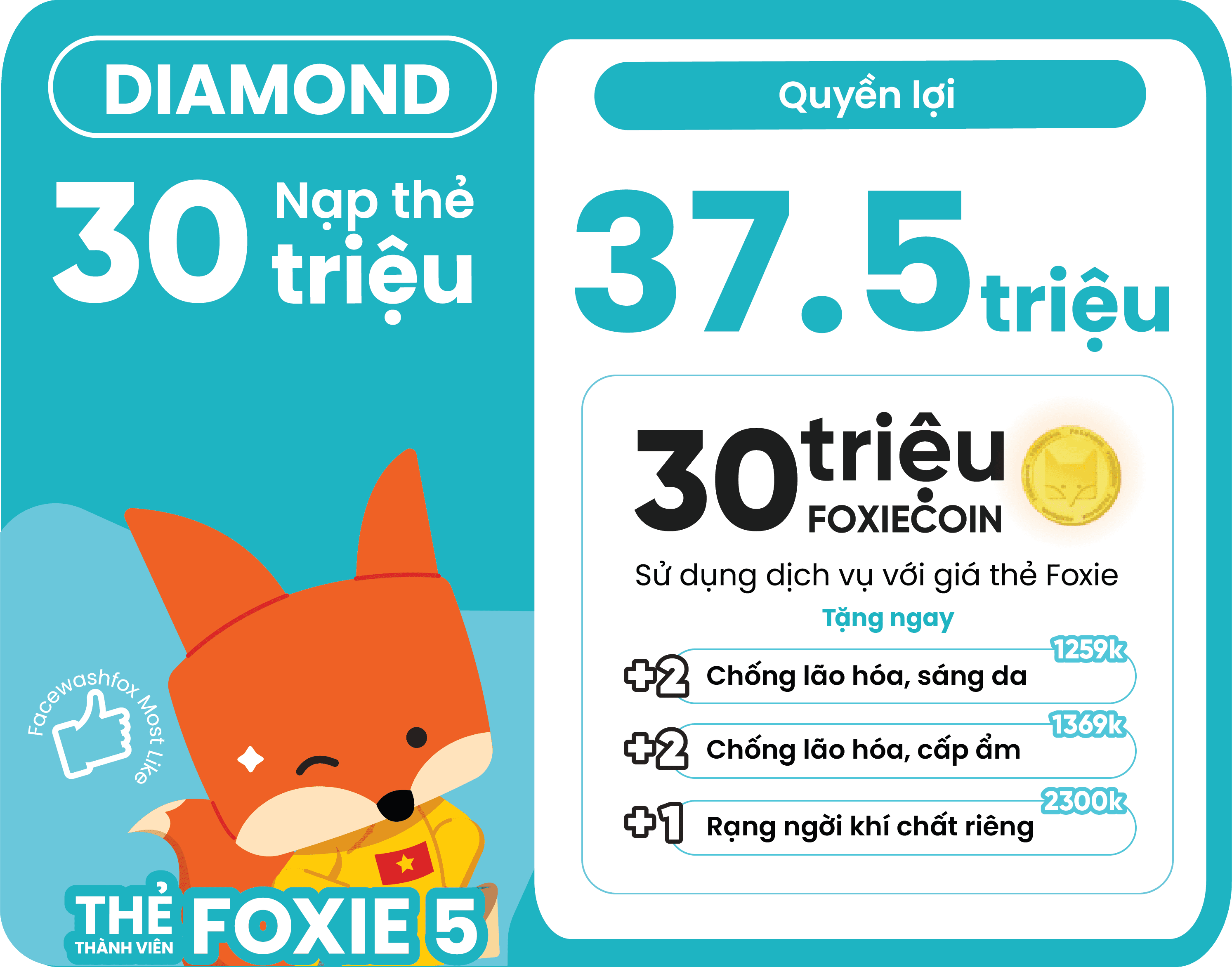 Foxie Diamond 30 triệu