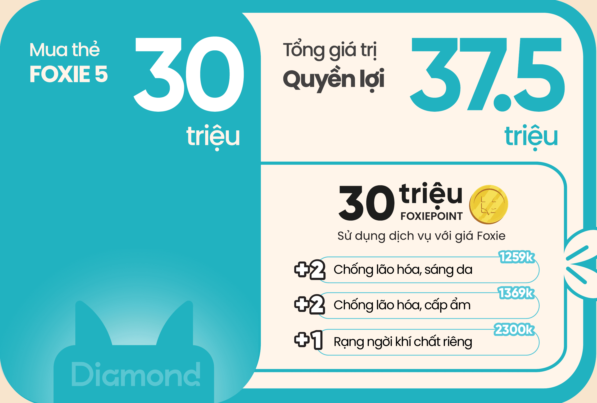 Foxie Diamond 30 triệu