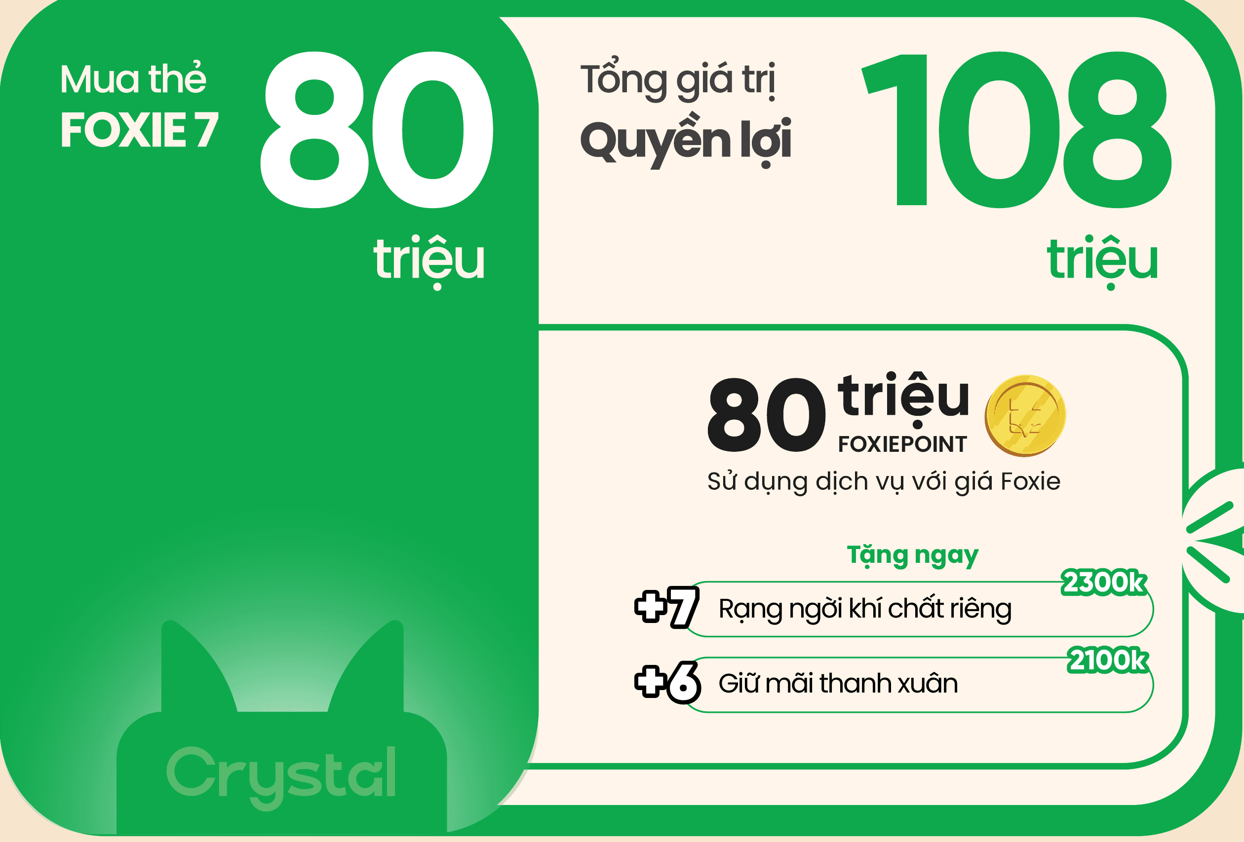 Foxie Crystal 80 triệu